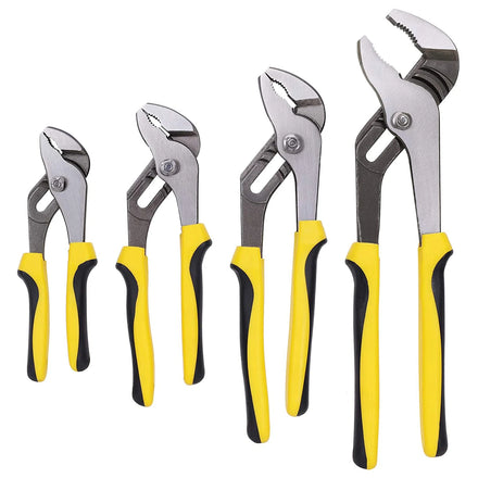 YUHANG DIY Carbon Steel Groove Joint Pliers Set 4-Piece 12-in 10-in 8-in 6-in Bi-Material Handles OEM Customizable Metric