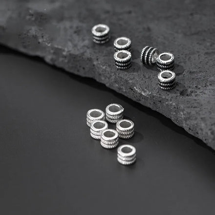 S925 Sterling Silver Retro 5mm Barrel Beads DIY Bracelet Jewelry Accessories Wholesale for Jewelry Making