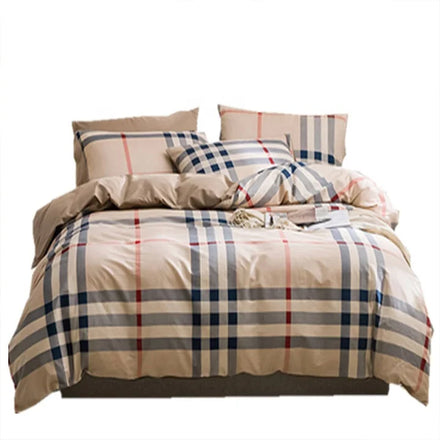 In Stock Four-piece Microfiber Bed Sheet Simple Nordic Style Sub-stripe Duvet Cover Hotel Bed Linen Hotel Bedding Set