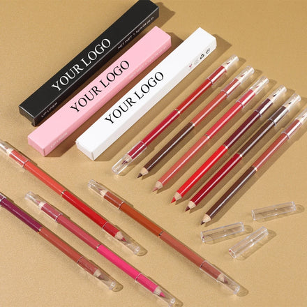In Stock Multifunctional Double-end High Pigment Matte Mineral Waterproof Sunscreen Lip Liner Pencil 10 Colors for Custom Logo