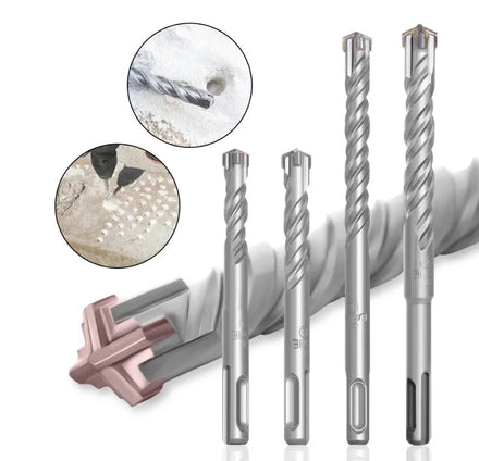 5/6/8/10/12mm SDS Plus Masonry Drill Bits YG8C Tip HRC48-52 Hardness W Flute 110/160mm Length Electric Hammer Drilling