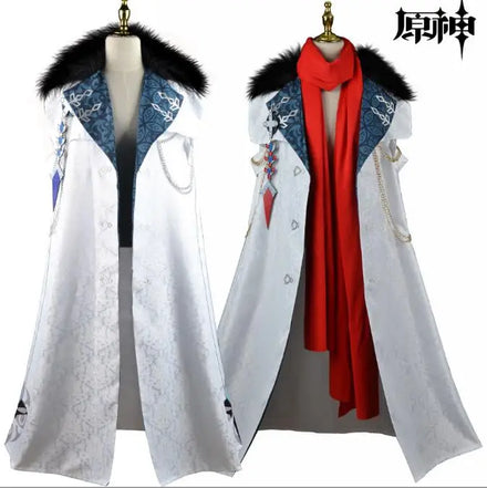 Ecowalson Game Cosplay Dottore the Doctor Cosplay Costume Cloak Eleven Fatui Harbingers White Manteau Uniform