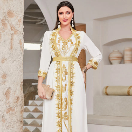 2023 Ramadan New Design Islamic Clothing Diamond Dubai Abaya Women Muslim Dress Modest Abaya Wholesale