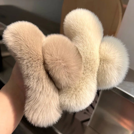 Winter Fluffy Plush Hair Claw Elegant Hairpins Plush Hair Claw Elegant Hairpins Faux Fur Hair Clip Barrette Crab