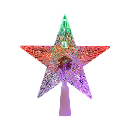 Christmas Tree Topper Star Lights Twinkle Star Lighted Clear Five-Pointed Treetop Bulb Xmas New Year Holiday Decoration