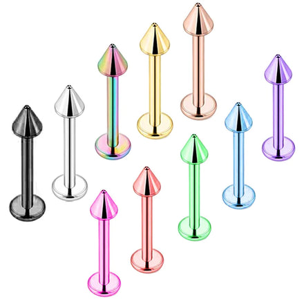 Stainless Steel Labret Piercing Lip Rings Cartilage Tragus Piercing Chin Piercing Bars Body Jewelry Spike Cone Cute Wedding Gift