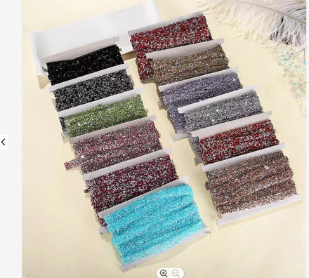 Hotfix Iron on Patch or Wedding Sash Beaded Bridal Belt Crystal Beaded Rhinestones Trim