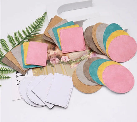 RubySub Colorful PU Leather Sublimation Patch Iron on Patches for Clothing Hat Accessories