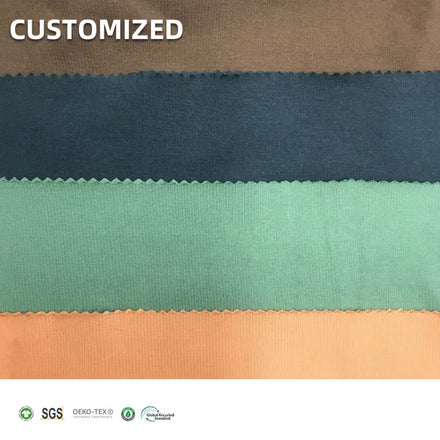 Plain Dyed 340gsm Bamboo Organic Cotton Spandex Jersey Fabric T-shirt