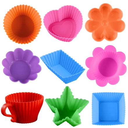SILIKOLOVE Factory Multi Shape Star Heart Muffin Cup Cake Maker LFGB Platinum Non Stick BPA Free Silicone Cake Molds Pastry Mold
