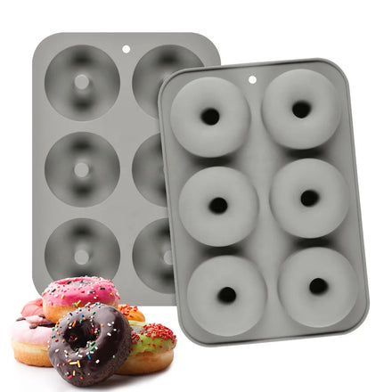 Custom 6 Cavity Silicone Donut Baking Pan Cake Decorating Tools Cake Cookies Molde De Silicone