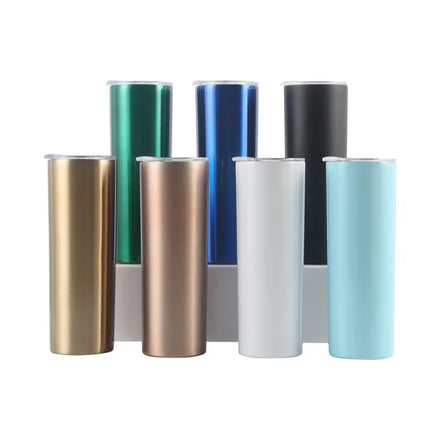 FX Water Bottle 20oz Skinny Tumbler Double Wall Stainless Steel Thermo Mug With Straw Drinking
