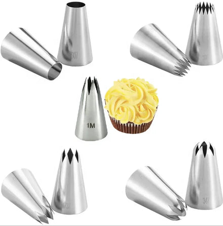 Large Size Piping Nozzles Pastry Tips Nozzles Stainless Steel 304 Piping Tips Icing Nozzles Baking Piping Tip