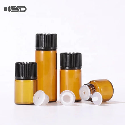 Small 1ml 2ml 3ml 5ml Glass Vials with Screw Cap for Sample Essential Oil and Face Cream Stock Wholesale