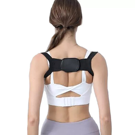 Mens Womens Adjustable Posture Corrector Back Support Belt with Shoulder Straps for Pain Relief-Spandex & Nylon