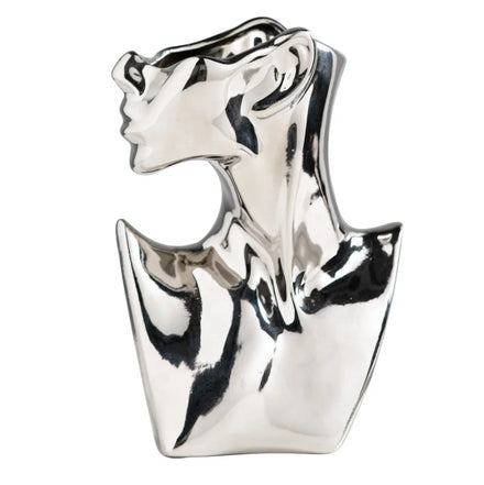 Ceramic Face Vase Light Luxury Electroplating Process Gold Silver Art Home Decoration Set