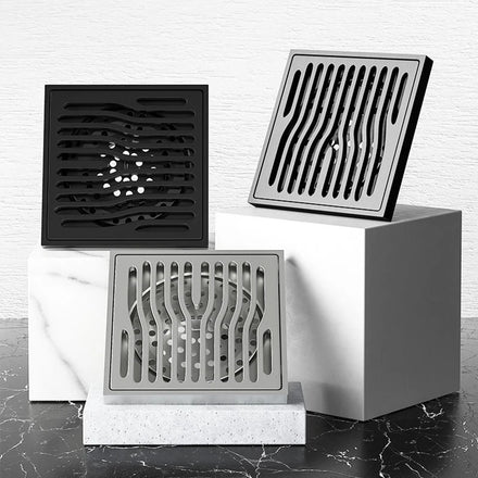Modern Design Square Chrome Plated Lightweight Full Brass Shower Floor Drain Basin Waste Drainer Accessories for Bathroom