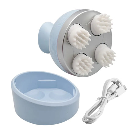 Smart Rechargeable Waterproof Silicone Octopus Four-Claw Electric Vibrating Hair Scalp Massager for Hair Growth
