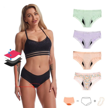 Wholesale 4 Layer Seamless Menstrual Panties Super Absorbent Physiological Underwear Plus Size Women's Leak-Proof Period Panties