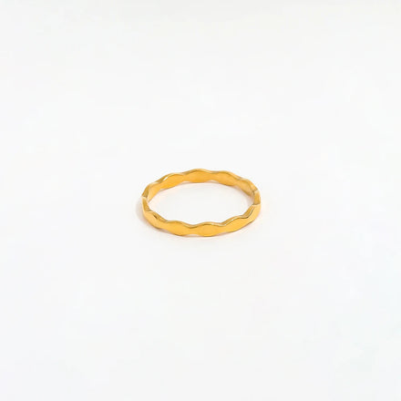 Fenny 18K Gold Plated No Fade Permanent Rhombus Fine Versatile Ring Trend for Women Stainless Steel Wholesale Jewelry