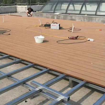 Waterproof Swimming Pool WPC Composite Decking with Groove or Sanded Finish Eco-friendly Outdoor Flooring