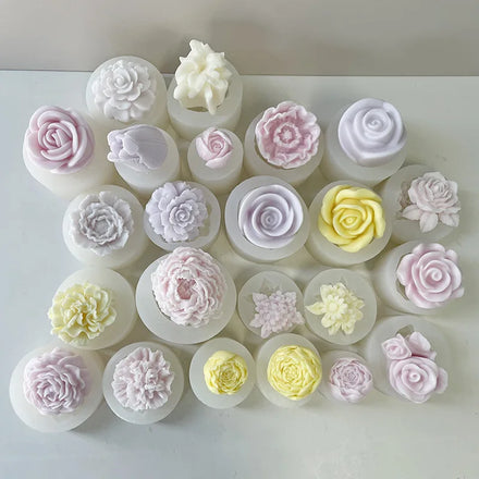 HY Typical Peony Flower Handmade Soap Peony Silicone Mold for Resin Candle Flower Cake Decoration Mold