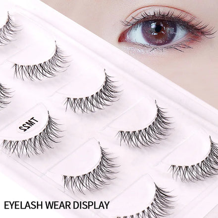 Hot Selling Private Label 3D Wispy Eyelash Fake False Eyelashes Supplier Thin Full Strip Lashes clear Band Eyelashes