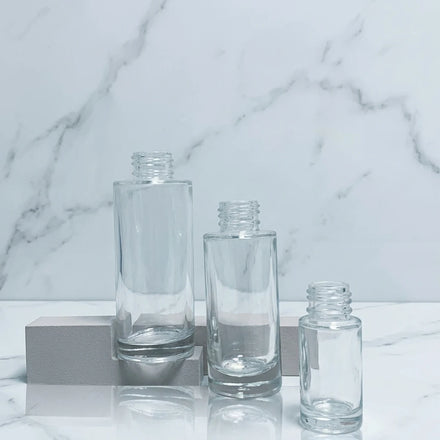 Cosmetic Packaging 50ml Clear Glass Dropper Bottle for Hair Oil Essential Oil Perfume with Screen Printing Surface Handling