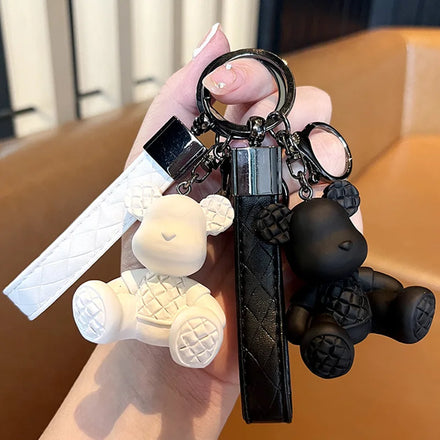 Bamboo Bear Keychain High-end Fashion Male Car Keychain Doll Exquisite Bag Ornaments Female Keychain Wholesale Christmas Gifts