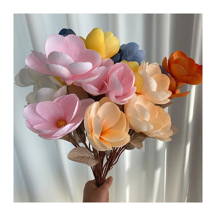 4 Heads 3 Forks Leinuo Magnolia Wedding Artificial Flowers Campanula for Decoration