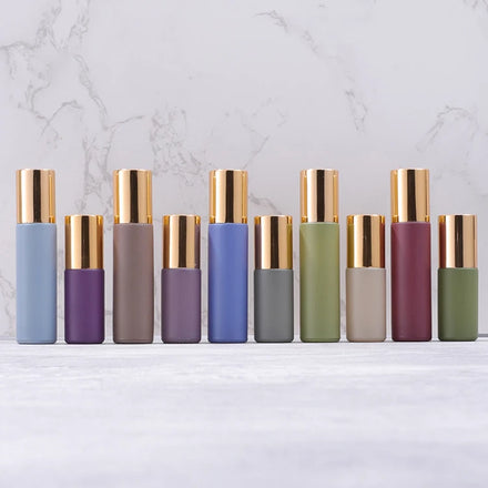 5ml 10ml Morandi Matte Perfume Essential Oil Glass Roller Bottle for Custom Logo Printing Box Branding
