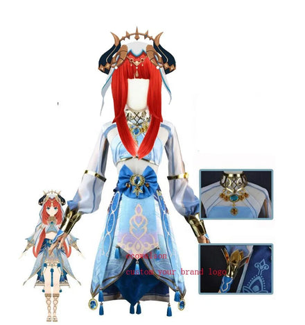 Ecowalson Game Anime Nilou Cosplay Costume Nilou Pary Role Play Cosplay Costume With Wig