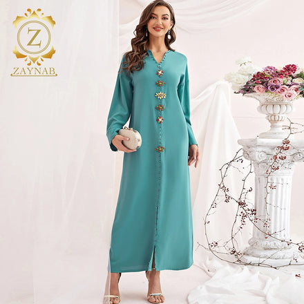 Moroccan Kaftan Dress Women Marocain Femmes Robe Musulmane Caftan Jalabiya for Women Dress