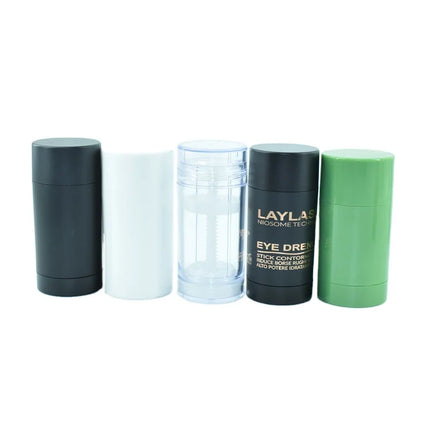 Customization Deodorant Stick Round Shape Plastic Transparent Black Frosted Refillable Empty Antiperspirant Stick for Cosmetic