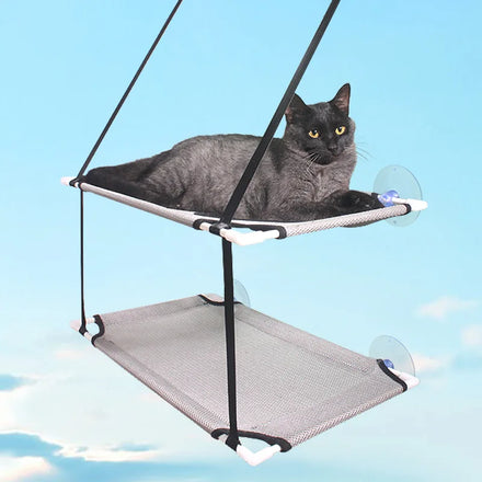Double-Layer Pet Cat Hammock for Cats Breathable Cat Window Hammock Perch