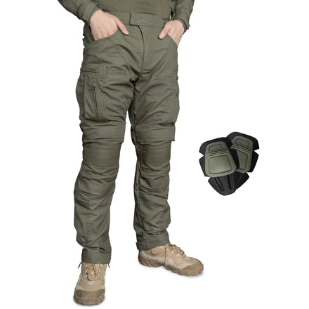 IDOGEAR Ripstop Camo Apparel Multi-Pocket Outdoor Trousers Pants Tactical Combat Pants with Hidden Knee Pads Bdu Pants