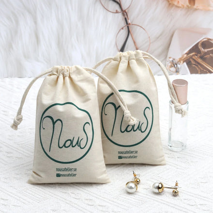 High Quality Natural Cotton Muslin Bag Customized Small Drawstring Cotton Dust Pouch for Soap Cosmetic Packaging