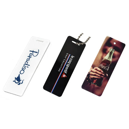 New Designer Custom Embossed Acrylic Hangtag Custom Logo Bag Luggage Tag with Chains Custom Hangtags