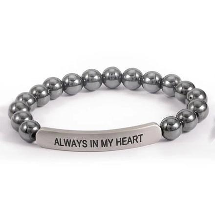 Fashionable Jewelry Custom Bar Engraved Bracelet Best Sale 8mm10mm 12mm Natural Stone Bracelet Bead Elastic Rope Bracelet