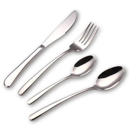 Wholesale QYL Modern Luxury 24Pcs Metal Knife Spoon Fork Flatware Sets Bulk Travel Stocked Gold