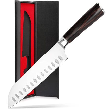Japanese Style Knife Forged Knife 7 Inch Santoku Knife Pakka Wood Handle with Gift Box Packing