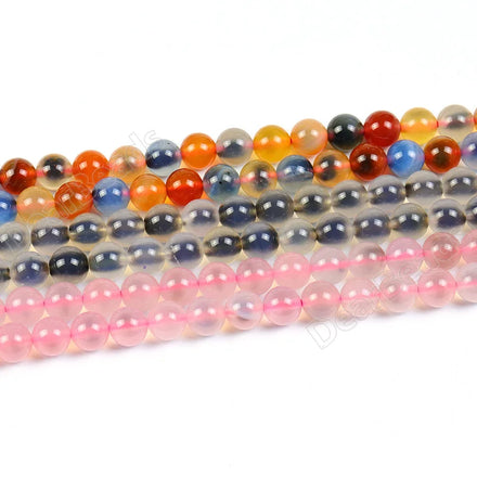 New Bulk Multi-colors Center-filled Candy Agate Loose Beads Strand for DIY Jewelry Making 8MM