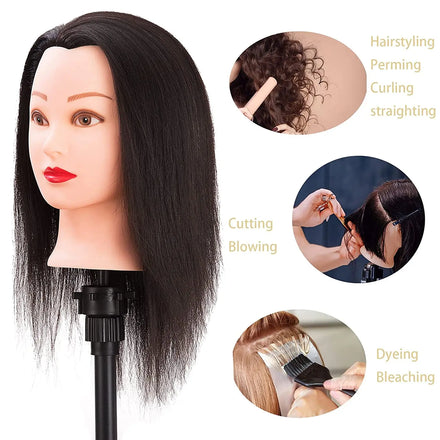 Straight Training Head With Long Thick Hairs Practice Makeup Hairdressing Mannequin Dolls Styling Maniqui for Sale