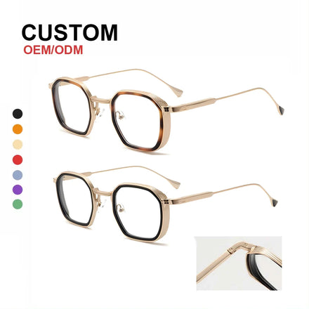LMA Fashion Blue Light Blocking Glasses Metal Acetate Optical Eyewear Frame Men Designer Square Eyeglasses Frame Custom Logo