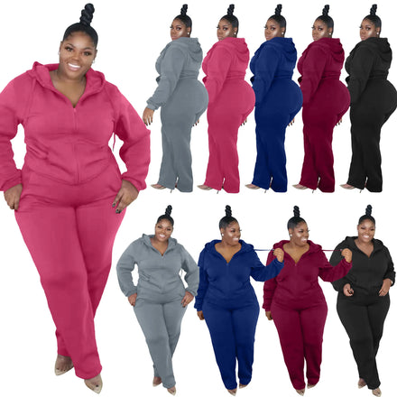 New Arrivals Plus Size Women's Clothing Jogging Sweatpants Suit Hoodie Women Sweatsuit Set Tracksuit Jogger Set