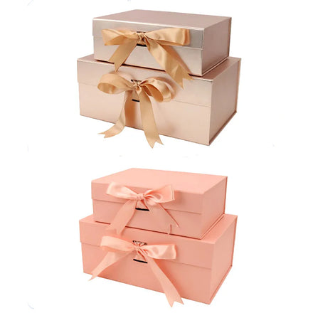 Premium Recyclable Rigid Cardboard Square Gift Box with Matt Lamination Embossing Ribbon Folding Luxury Magnetic Closure
