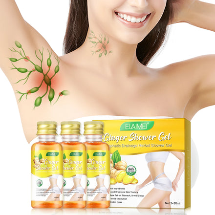 ELAIMEI Natural Herbal Lymphatic Drainage Shower Gel Ginger Shower Gel