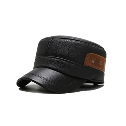 H581B Adult Leather Cap Male Visor Hats Men Baseball Hats Leather Trucker Hat