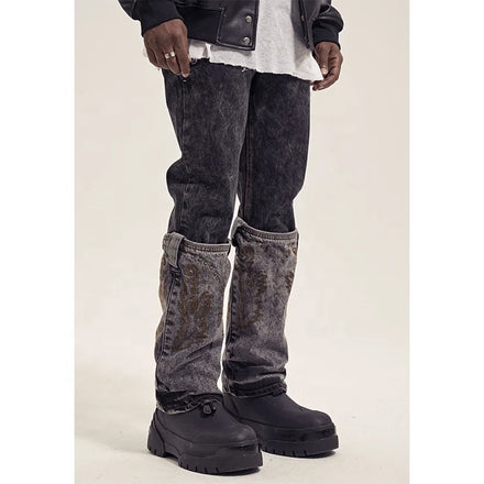 Custom Label Trousers for Men Drop Ship Boys Men Streetwear Stock Denim Men Jeans Pants