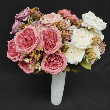 Centerpiece Flower European 11-head Heart Rose decoration mariage artificial flowers decorative
